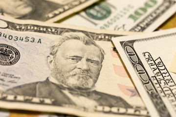 US Dollar Bills in the Detail