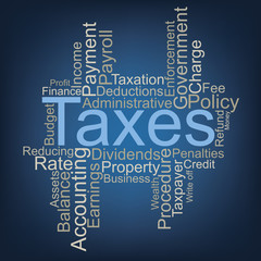 Taxes word cloud