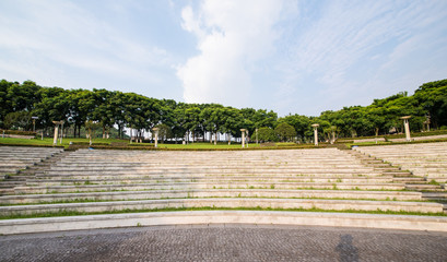 Grass and steps in the park