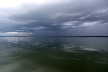 Fototapeta premium Storm and cloudy sky above Polish lake district