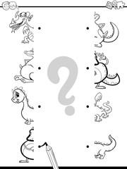 match dragons halves coloring page