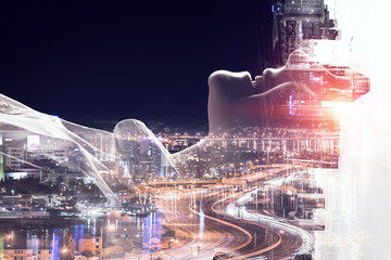 Profile of dreaming girl