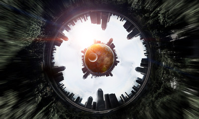 Obraz premium Business center background