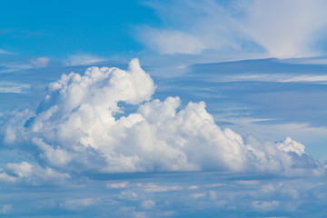 Fototapeta na wymiar Deep blue sky and clouds, white cloud.