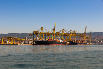 Crane bridge in shipyard