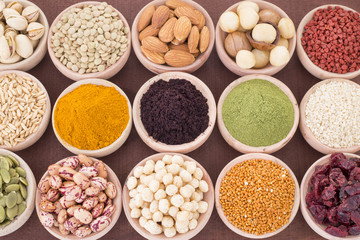 Super foods - seeds, spices, grains and powder.