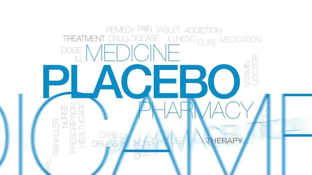 Placebo animated word cloud, text design animation. Kinetic typography.