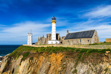 Fototapeta na wymiar Lighthouse Pointe de Saint-Mathieu, Brittany (Bretagne), France