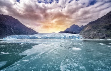 Crédence de cuisine en verre imprimé Glaciers Parc national de Glacier Bay, pour le paysage de fond de glacier en Alaska