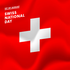 1st of August Swiss national day vector illustration