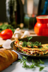 omelette de champiñones