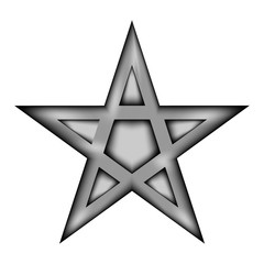 Pentagram icon sign.