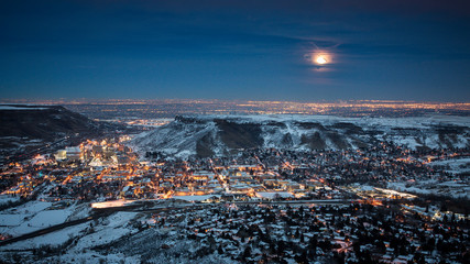 Golden Colorado Moonrise