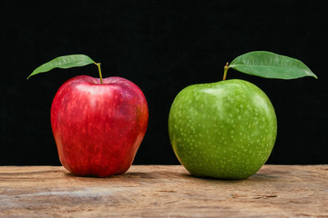 Apples on a wooden table