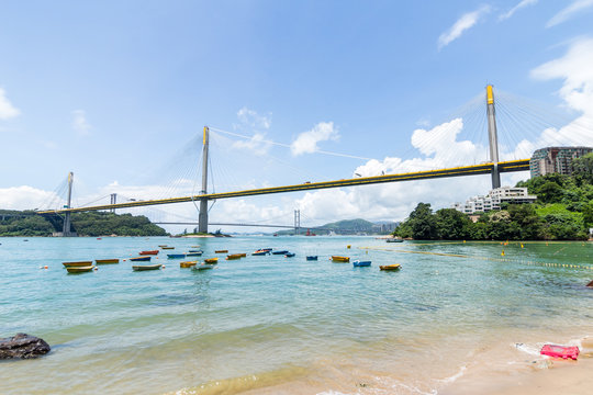 Fototapeta Ting Kau bridge in Hong Kong