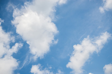 Fantastic soft white clouds against blue sky background