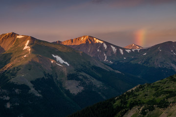 Sunrise Rainbow In Colorado Mountains