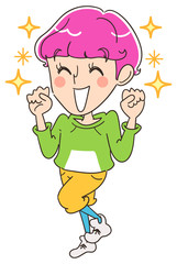 嬉しそうなジェンダーレス男子