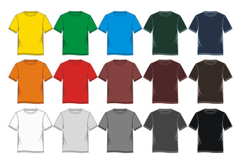 T-shirt template blank colorful