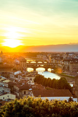 Fototapeta na wymiar Sunset Over Florence