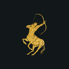 Centaur concept of mythical centaur archer horse man character with a bow and arrow - obrazy, fototapety, plakaty