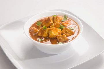 Paneer Masala with Peas or Cheese Cooked with Peas, Indian Dish