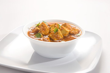 Paneer Masala with Peas or Cheese Cooked with Peas, Indian Dish
