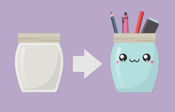 Stifte Halter DIY Do it yourself Flat Design Vektor Grafik Illustration Icon