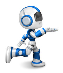 Flexibility as possible a sets of Blue robot Mascot. Create 3D Humanoid Robot Series.