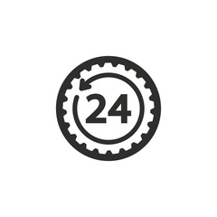 24 hour service vector icon.