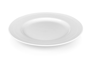 white plate on white background