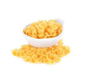 macaroni on white background