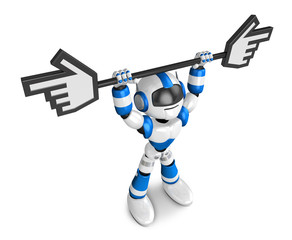 That Blue Camera holding a large cursor indicate a direction. Create 3D Humanoid Robot Series.