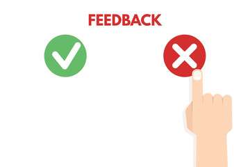 Customer review. Positive and negative feedback concept. Vector illustration