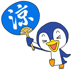 団扇　ペンギン
