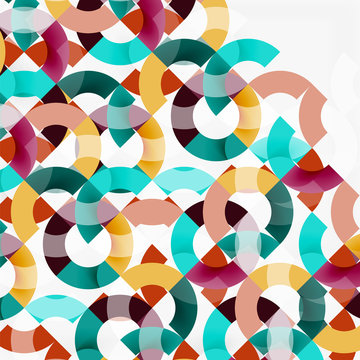 Colorful rings on grey background, modern geometric pattern design