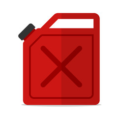 red canister gasoline icon isolated flat vector