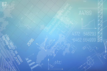 Boiler room system blueprint vector illustration.