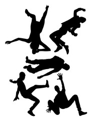 Fall down silhouette. Vector illustration.