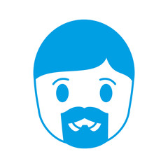 man with beard icon over white background vector illustration