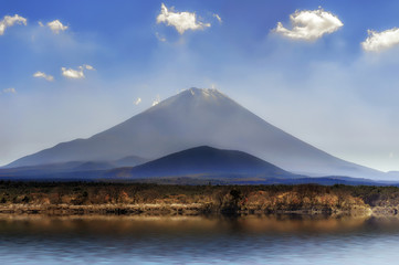 Japan landscape with Mount Fuji