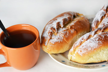 Homemade cakes and tea.