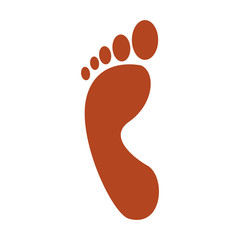 Human footprint icon on white background. Vector illustration