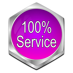 100% Service button - 3D illustration