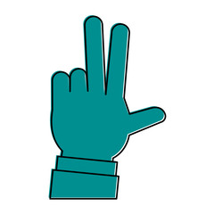 Obraz premium hands with three fingers up icon image