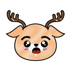 isolated cute deer face