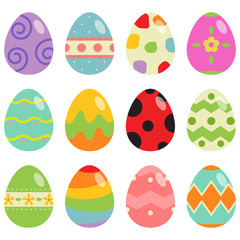 Easter Eggs In White Background