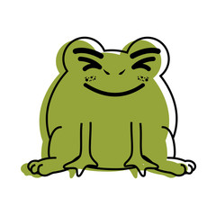 Obraz na płótnie Canvas isolated cute standing toad