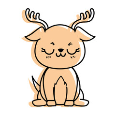 Obraz premium isolated cute standing deer