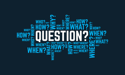questions typography text word art vector marketing illustration